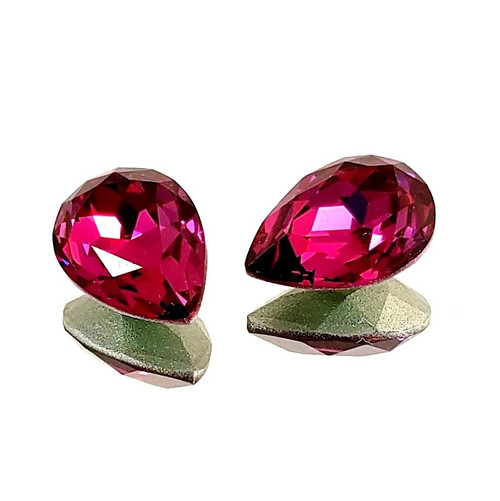 Crystal fancy stone pear-shaped 25x18mm Fuchsia