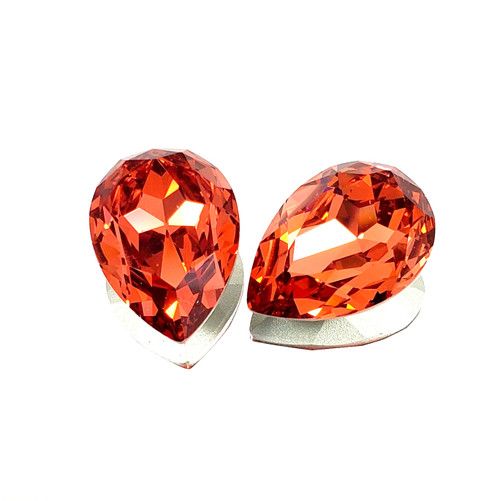 Crystal fancy stone pear-shaped 25x18mm Padparadscha Crystal fancy stone pear-shaped 25x18mm Padparadscha
