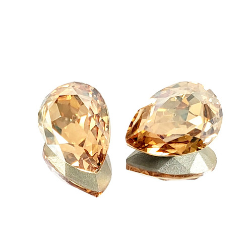 Crystal fancy stone pear-shaped 25x18mm Crystal Golden Lt