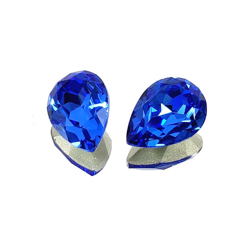 Crystal fancy stone pear 14x10mm Sapphire