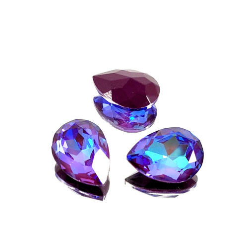 Crystal fancy stone pear 14x10mm Ultra AB Burgundy