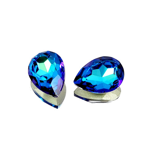 Crystal fancy stone pear 14x10mm Bermuda Blue