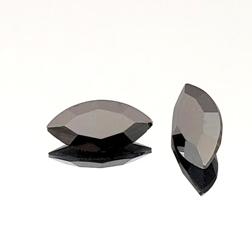 Crystal Navette Stone 18x9mm Jet Hematite