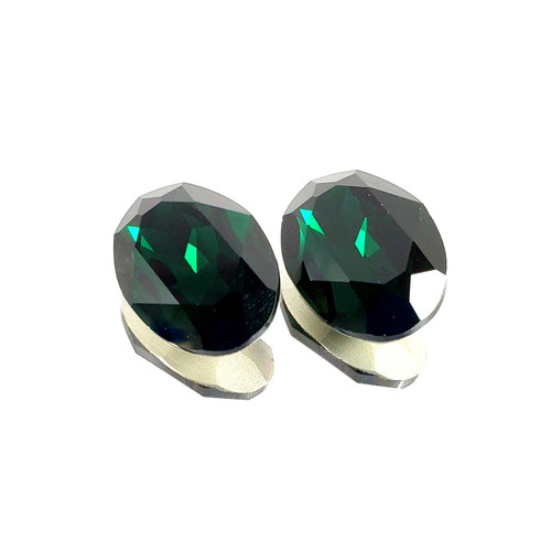 Crystal fancy stone oval 25x18mm Emerald