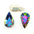 Glass rhinestone teardrop 10x20mm with relief cut Volcano