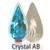Glass rhinestone teardrop 10x20mm with relief cut Crystal AB