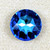 Extra large crystal round chaton 35mm, Bermuda Blue