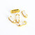 Crystal long oval 5x15mm in gold claw setting, Crystal Effect