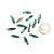 Slim Navette stone 4x15mm Emerald w/gold claw setting