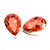 Crystal fancy stone pear-shape 30x20mm Padparadscha