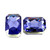 Crystal fancy stone rectangle 27x18mm Tanzanite