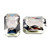 Crystal fancy stone rectangle 27x18mm Silver Shadow