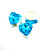 Crystal fancy stone 18mm Heart Dk Aqua