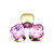 Crystal glass rhinestone square octagon 14mm Lotus Violet