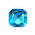 Crystal fancy stone square octagon 23mm Dk Aqua