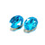 Crystal fancy stone oval 25x18mm Dk Aqua