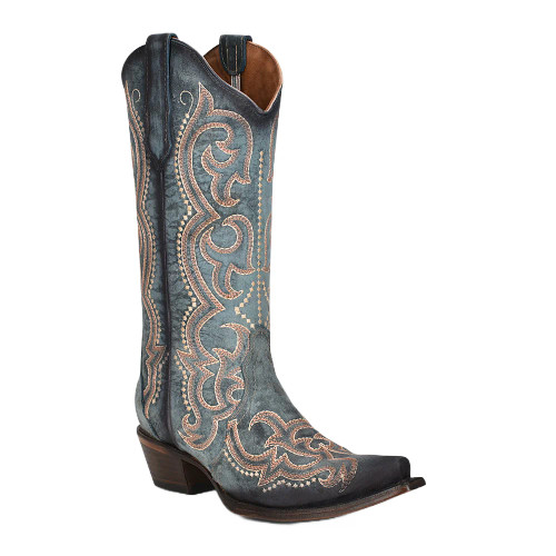 Circle G By Corral Ladies Blue Jean Embroidery & Triad Boots L5869