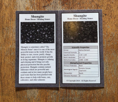 Shungite Info Card