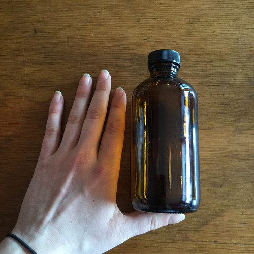 8oz Amber Glass Bottle W/ Cap