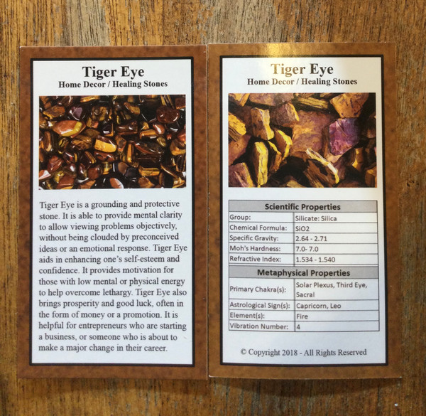 Tiger Eye Info Card