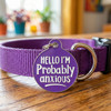 Hello I'm Anxious - Enamel Dog Tag *Purple