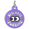 Silently Judging - Enamel Dog Tag *Purple