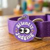 Silently Judging - Enamel Dog Tag *Purple