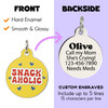 Snackaholic - Enamel Dog Tag