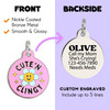 Cute N Clingy Pink - Enamel Dog Tag