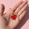My Heart Dog - Gold Enamel Dog Tag *Red