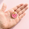 My Heart Dog - Gold Enamel Dog Tag *Pink
