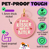 Kisser not a Biter - Enamel Dog Tag *Pink