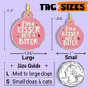 Kisser not a Biter - Enamel Dog Tag *Pink