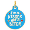 Kisser not a Biter - Enamel Dog Tag *Blue
