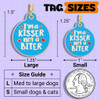 Kisser not a Biter - Enamel Dog Tag *Blue