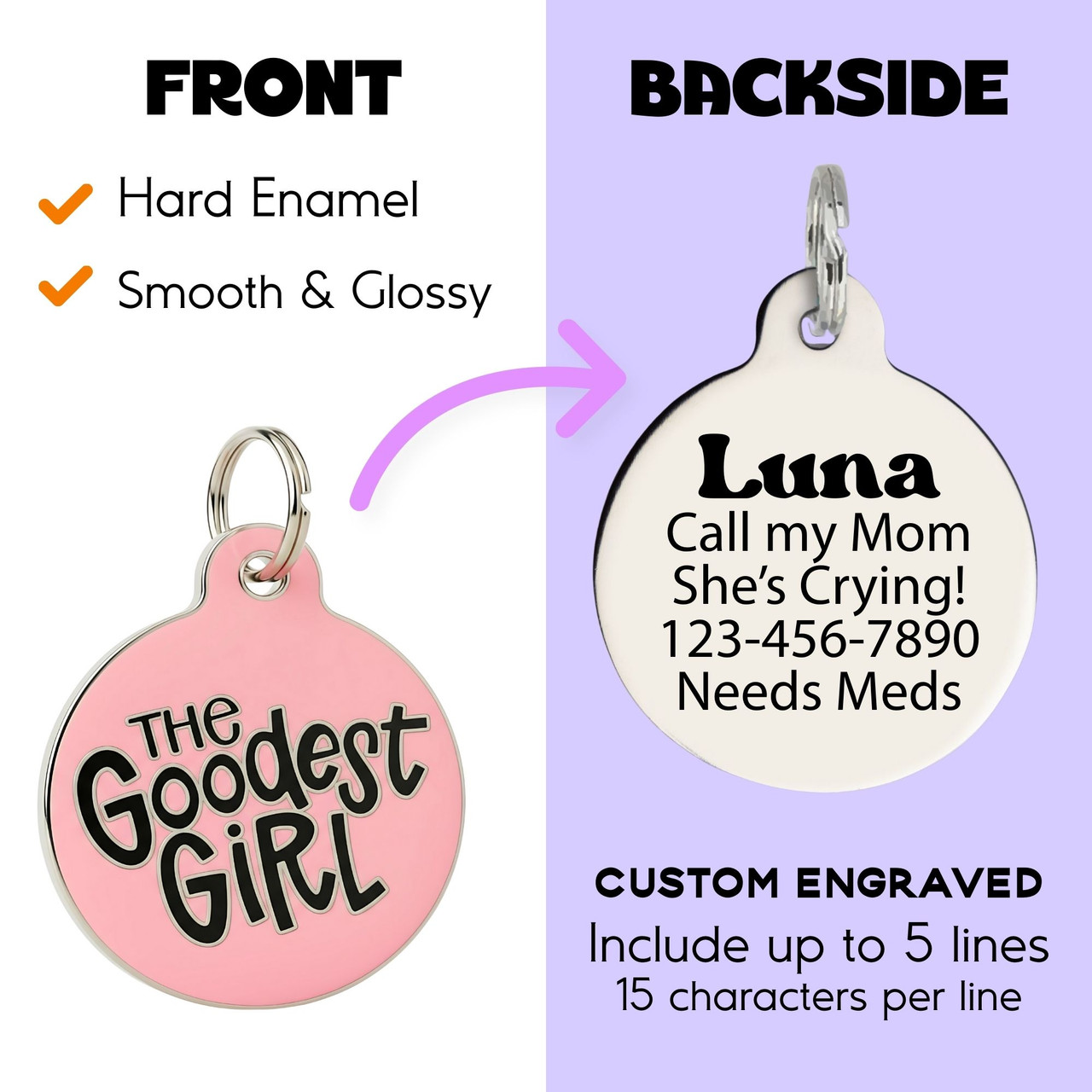 The Goodest Girl Personalized Pet ID Tag
