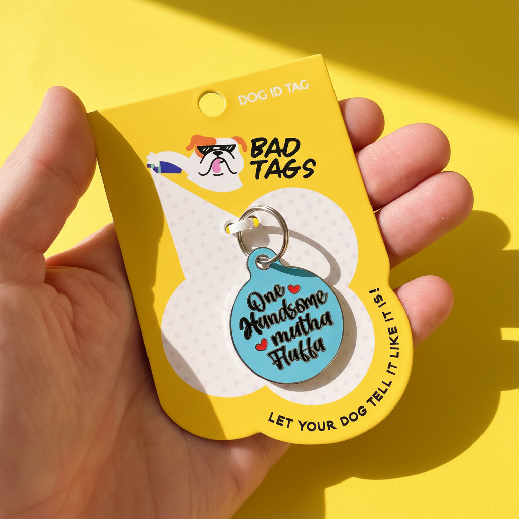 One Handsome Mutha Fluffa Dog Tag - Bad Tags