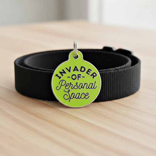 Invader Personal Space - Enamel Dog Tag