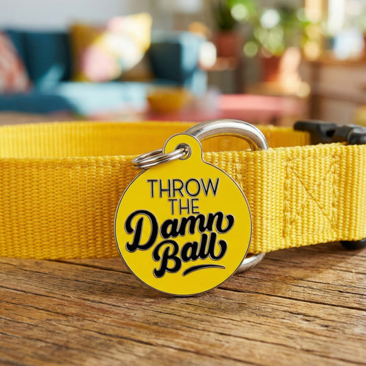 Throw the Damn Ball - Enamel Dog Tag