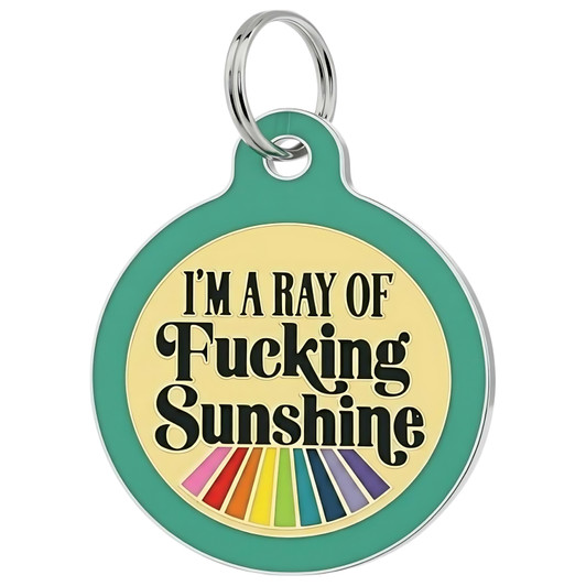 Ray of Sunshine - Enamel Dog Tag *Teal