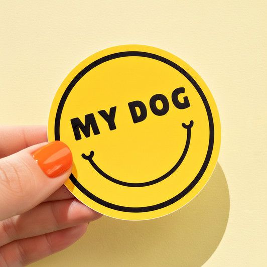 My Dog Retro Smiley Sticker