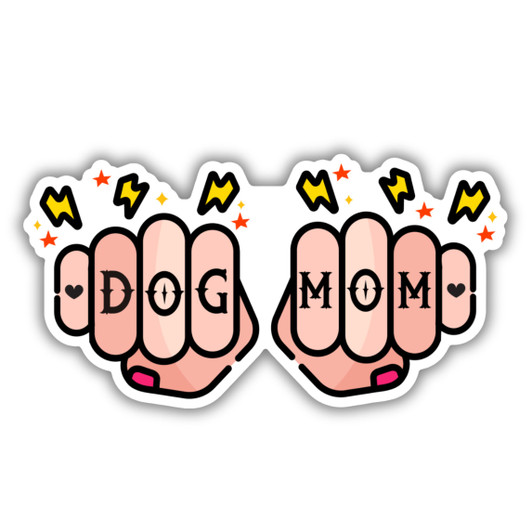 Tattoo Dog Mom Knuckles Sticker
