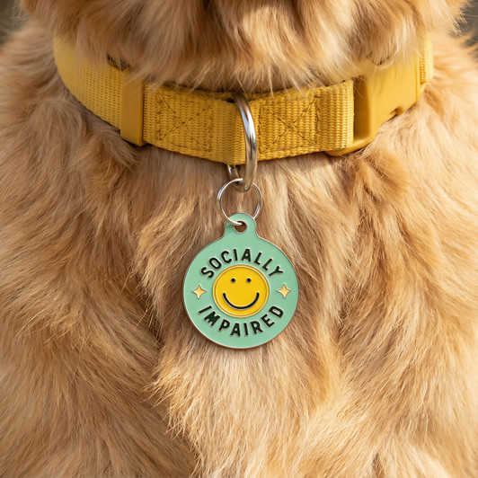 Socially Impaired - Enamel Dog Tag Socially Impaired - Enamel Dog Tag