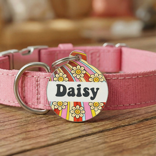 Custom Daisy Enamel Name Tag