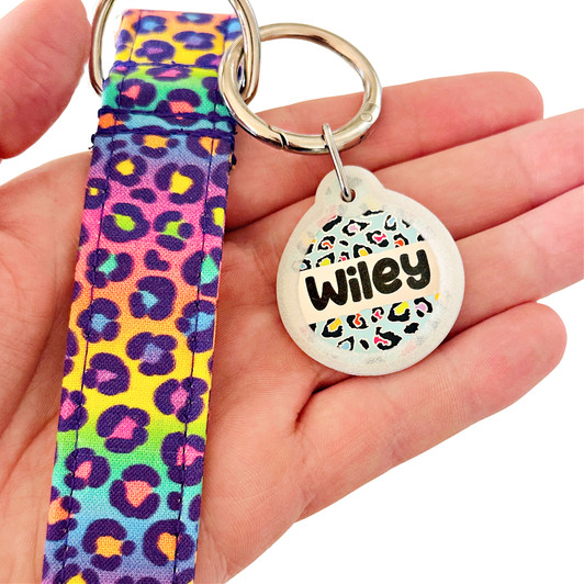 Blue Rainbow Leopard - Enamel Pet Tag