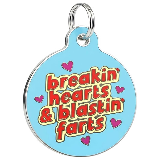Breaking Hearts & Basting Farts - Enamel Dog Tag Breaking Hearts & Basting Farts - Enamel Dog Tag