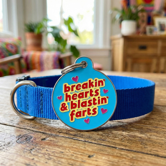 Breaking Hearts & Basting Farts - Enamel Dog Tag