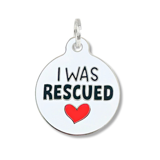 I Was Rescued - Enamel Dog Tag