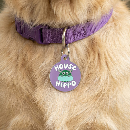 House Hippo - Enamel Dog Tag *Purple New Color