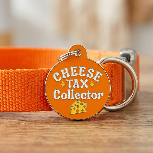 Cheese Tax Collector - Enamel Dog Tag Cheese Tax Collector - Enamel Dog Tag